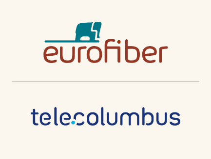 Das Eurofiber Logo über dem Tele Columbus Logo